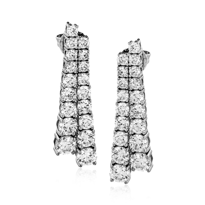 Drop Earrings in 18k Gold with Diamonds - Simon G. Jewelry