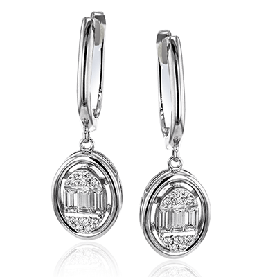 Drop Earrings in 18k Gold with Diamonds - Simon G. Jewelry