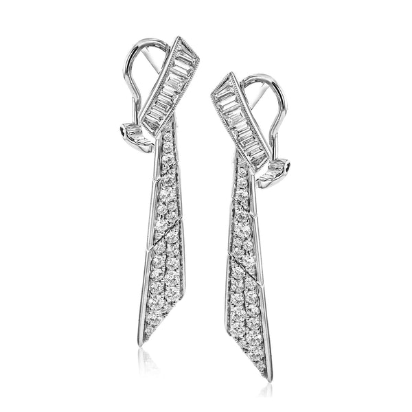 Drop Earrings in 18K Gold with Diamonds - Simon G. Jewelry