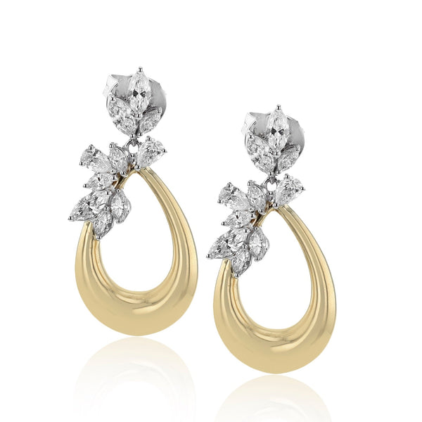 Drop Earrings in 18k Gold with Diamonds - Simon G. Jewelry