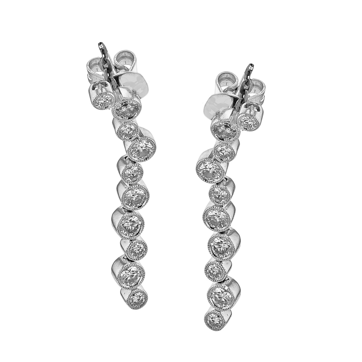 Drop Earrings in 18k Gold with Diamonds - Simon G. Jewelry
