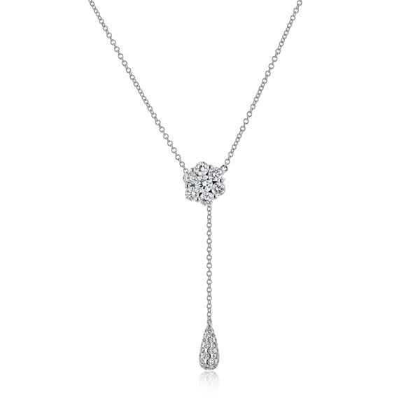 Drop Pendant Necklace in 18k Gold with Diamonds - Simon G. Jewelry