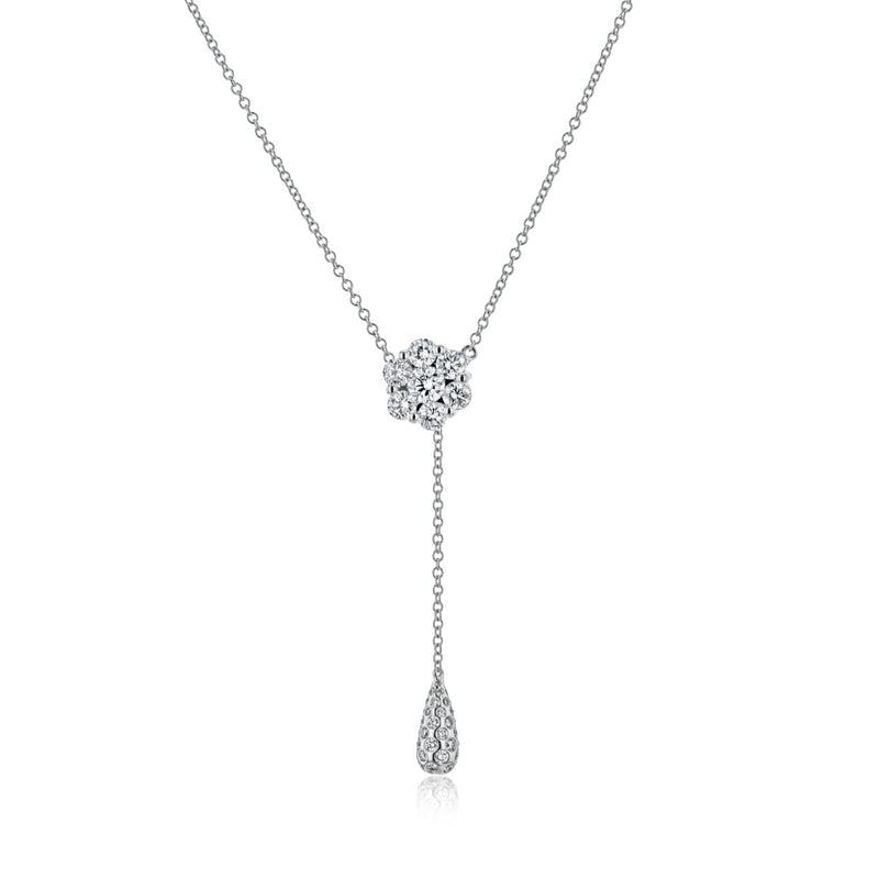 Drop Pendant Necklace in 18k Gold with Diamonds - Simon G. Jewelry