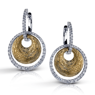 Earring in 18k Gold with Diamonds - Simon G. Jewelry