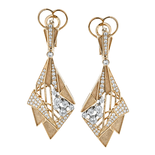 Earrings in 18k Gold with Diamonds - Simon G. Jewelry