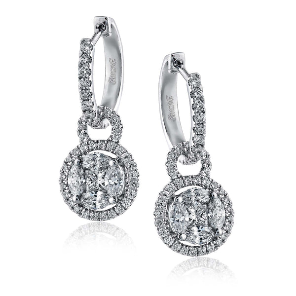 Earrings in 18k Gold with Diamonds - Simon G. Jewelry