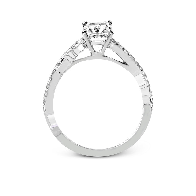 Emerald - Cut Criss - Cross Engagement Ring In 18k Gold With Diamonds - Simon G. Jewelry