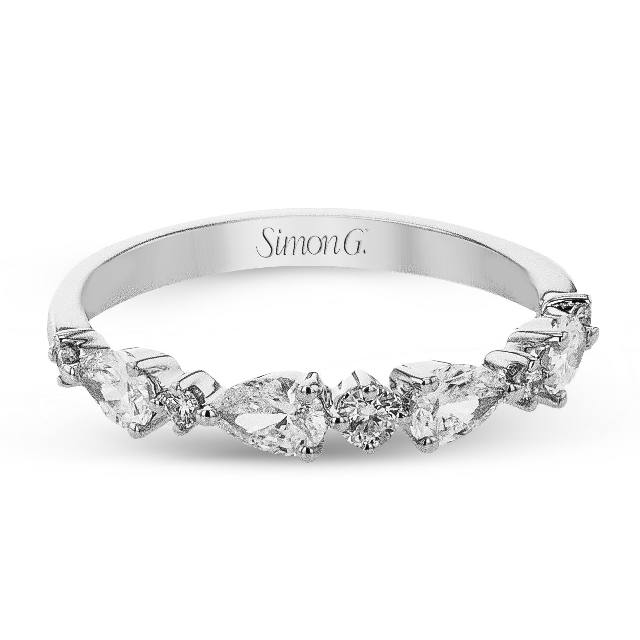Emerald-Cut Diamond Wedding Band - Simon G. Jewelry