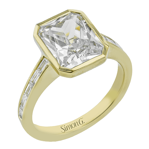 Emerald - cut Engagement Ring in 18k Gold with Diamonds - Simon G. Jewelry