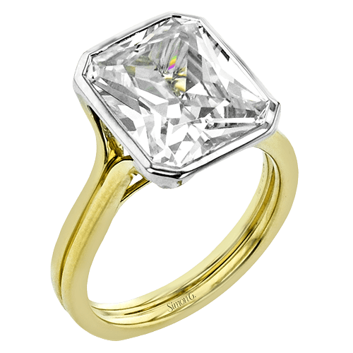 Emerald - cut Engagement Ring in 18k Gold with Diamonds - Simon G. Jewelry
