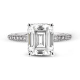 Emerald - Cut Hidden Halo Engagement Ring In 18k Gold With Diamonds - Simon G. Jewelry