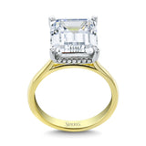 Emerald - cut Hidden Halo Engagement Ring in 18k Gold with Diamonds - Simon G. Jewelry