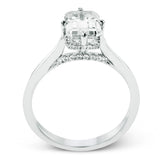 Emerald - Cut Hidden Halo Engagement Ring In 18k Gold With Diamonds - Simon G. Jewelry