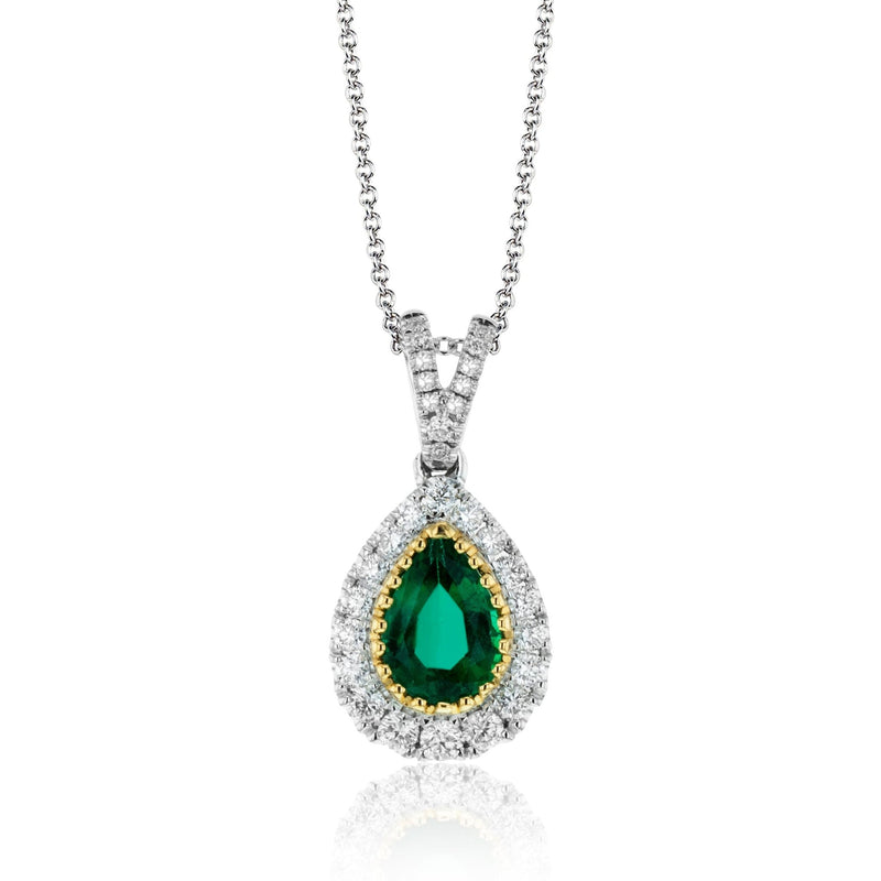 Emerald Pendant in 18k Gold with Diamonds - Simon G. Jewelry