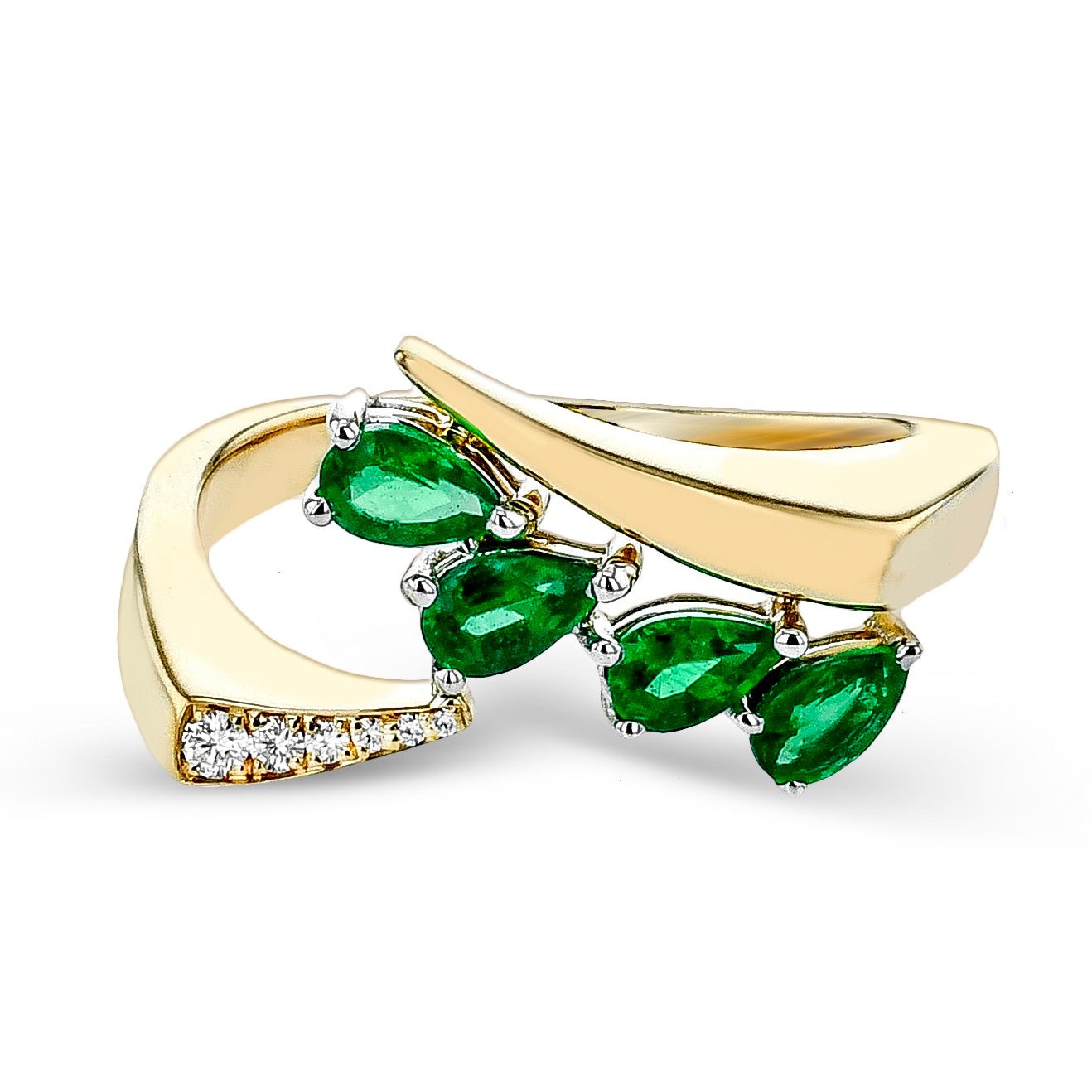 Emerald Ring in 18k Gold with Diamonds - Simon G. Jewelry