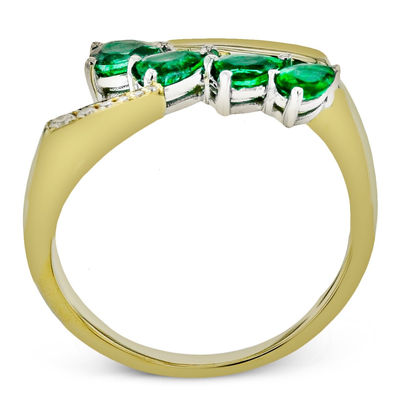 Emerald Ring in 18k Gold with Diamonds - Simon G. Jewelry