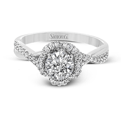 Engagement Ring in 18k Gold with Diamonds - Simon G. Jewelry