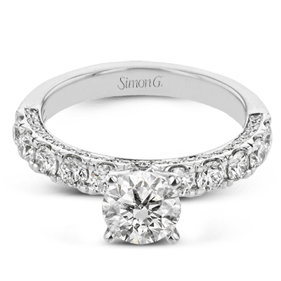 Engagement Ring In 18k Gold With Diamonds - Simon G. Jewelry