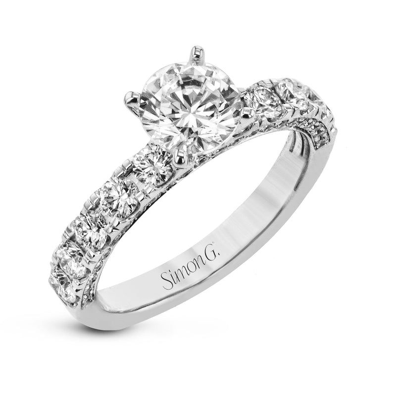 Engagement Ring In 18k Gold With Diamonds - Simon G. Jewelry