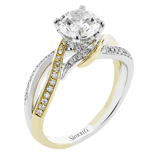 Engagement Ring in 18K Gold with Diamonds - Simon G. Jewelry