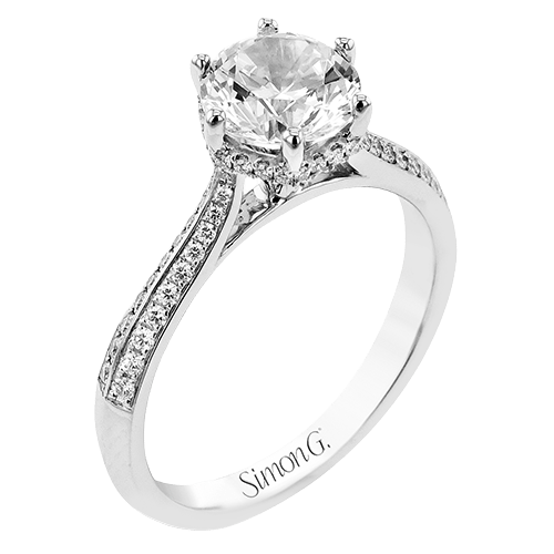 Engagement Ring in 18K Gold with Diamonds - Simon G. Jewelry