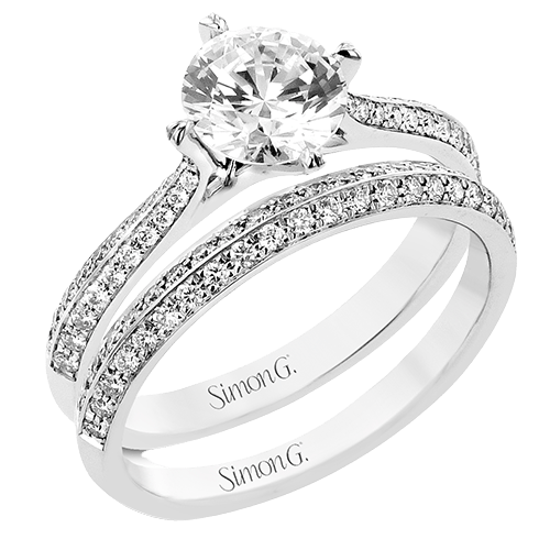 Engagement Ring in 18k Gold with Diamonds - Simon G. Jewelry