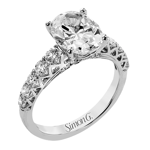 Engagement Ring in 18k Gold with Diamonds - Simon G. Jewelry