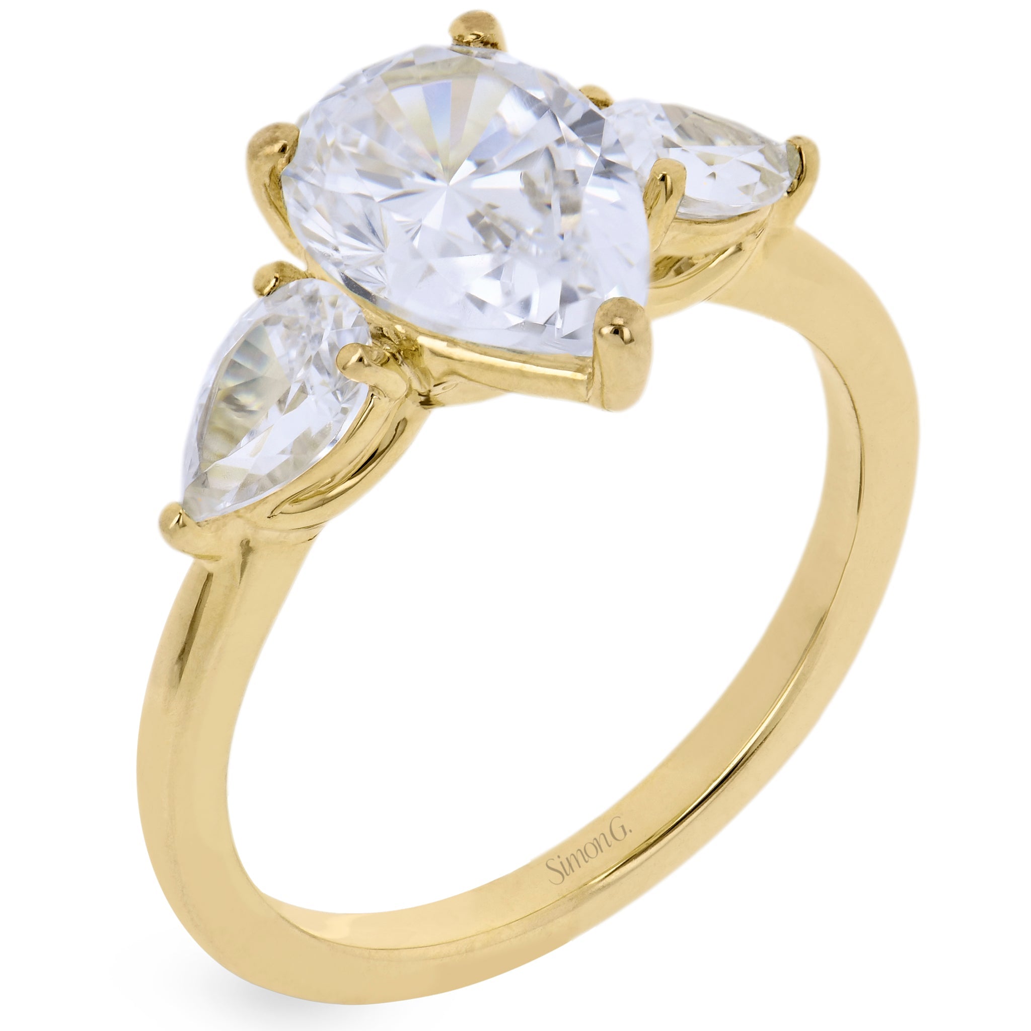 Engagement Ring in 18k Gold with Diamonds - Simon G. Jewelry