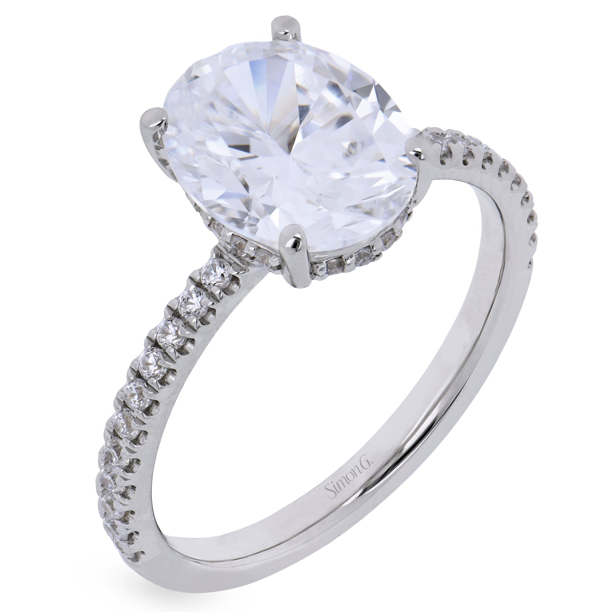 Engagement Ring in 18k Gold with Diamonds - Simon G. Jewelry