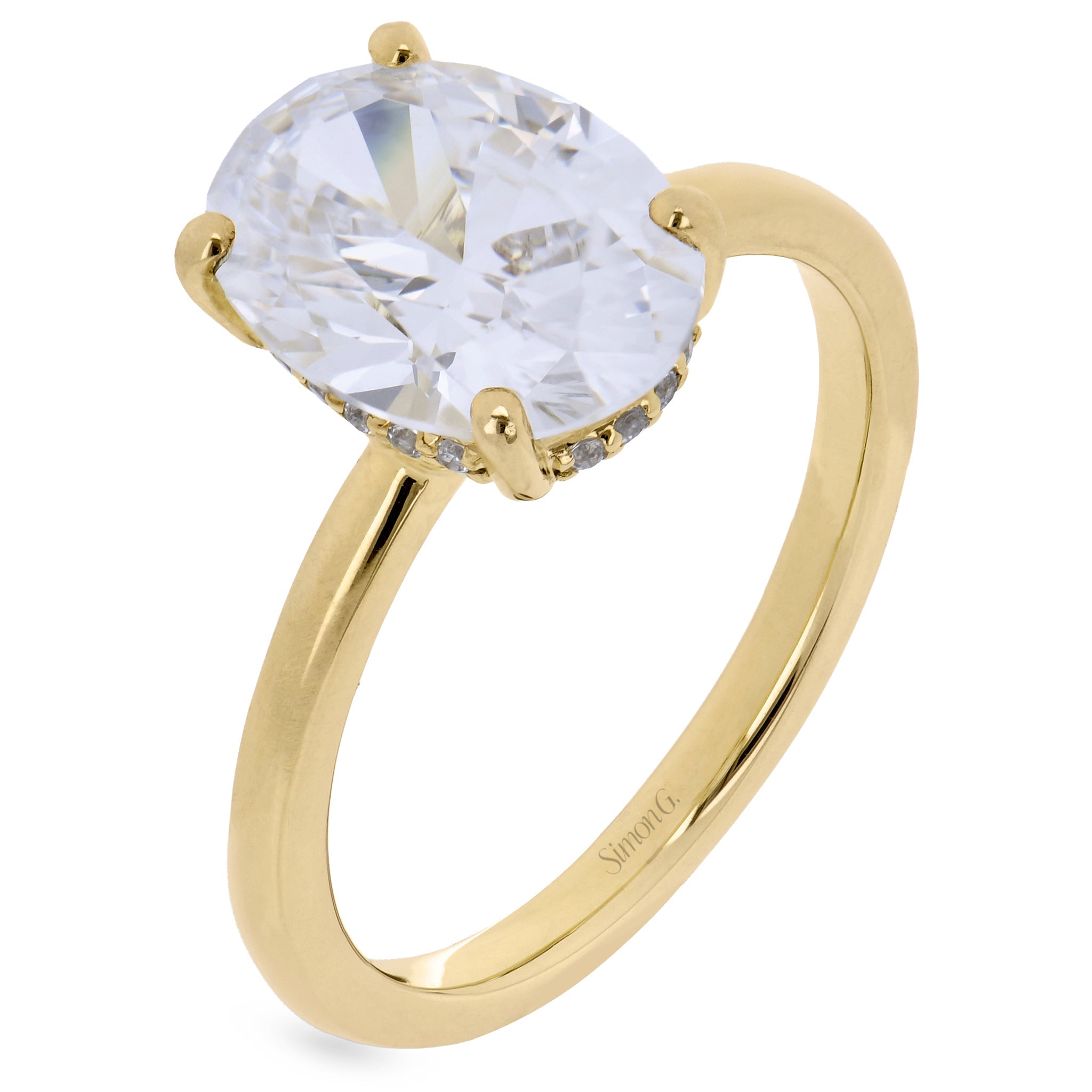 Engagement Ring in 18k Gold with Diamonds - Simon G. Jewelry