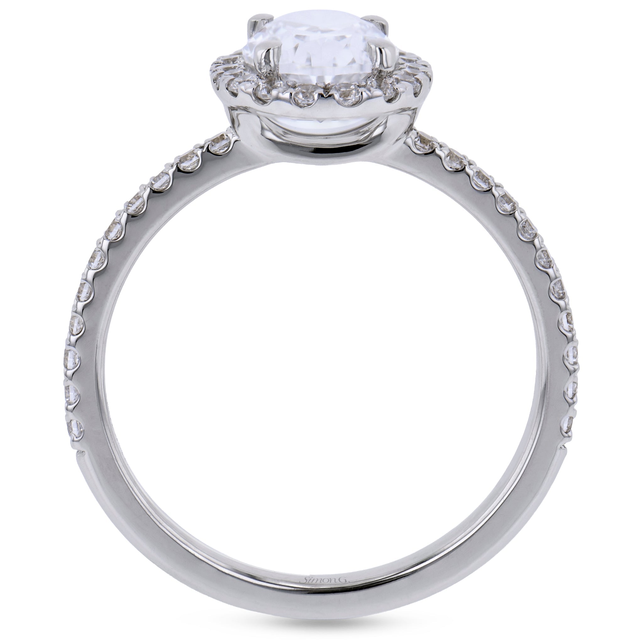 Engagement Ring in 18k Gold with Diamonds - Simon G. Jewelry