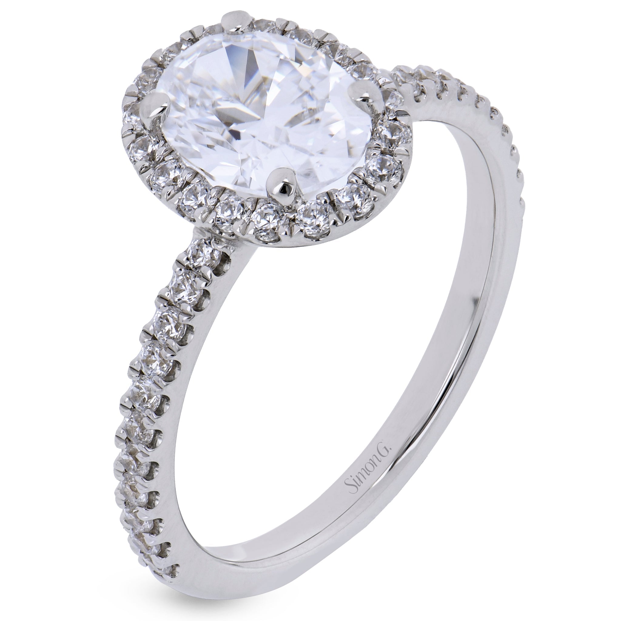 Engagement Ring in 18k Gold with Diamonds - Simon G. Jewelry