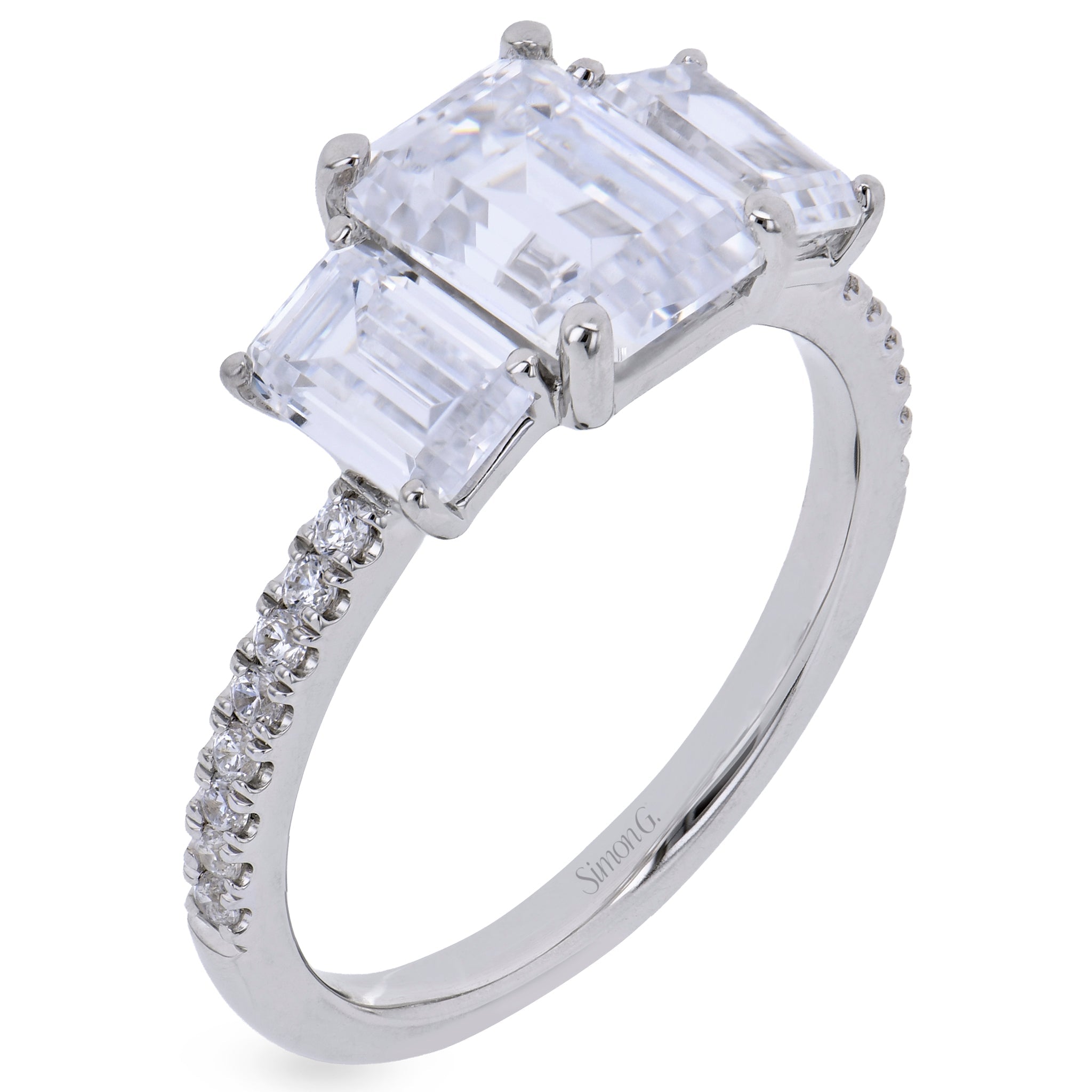Engagement Ring in 18k Gold with Diamonds - Simon G. Jewelry
