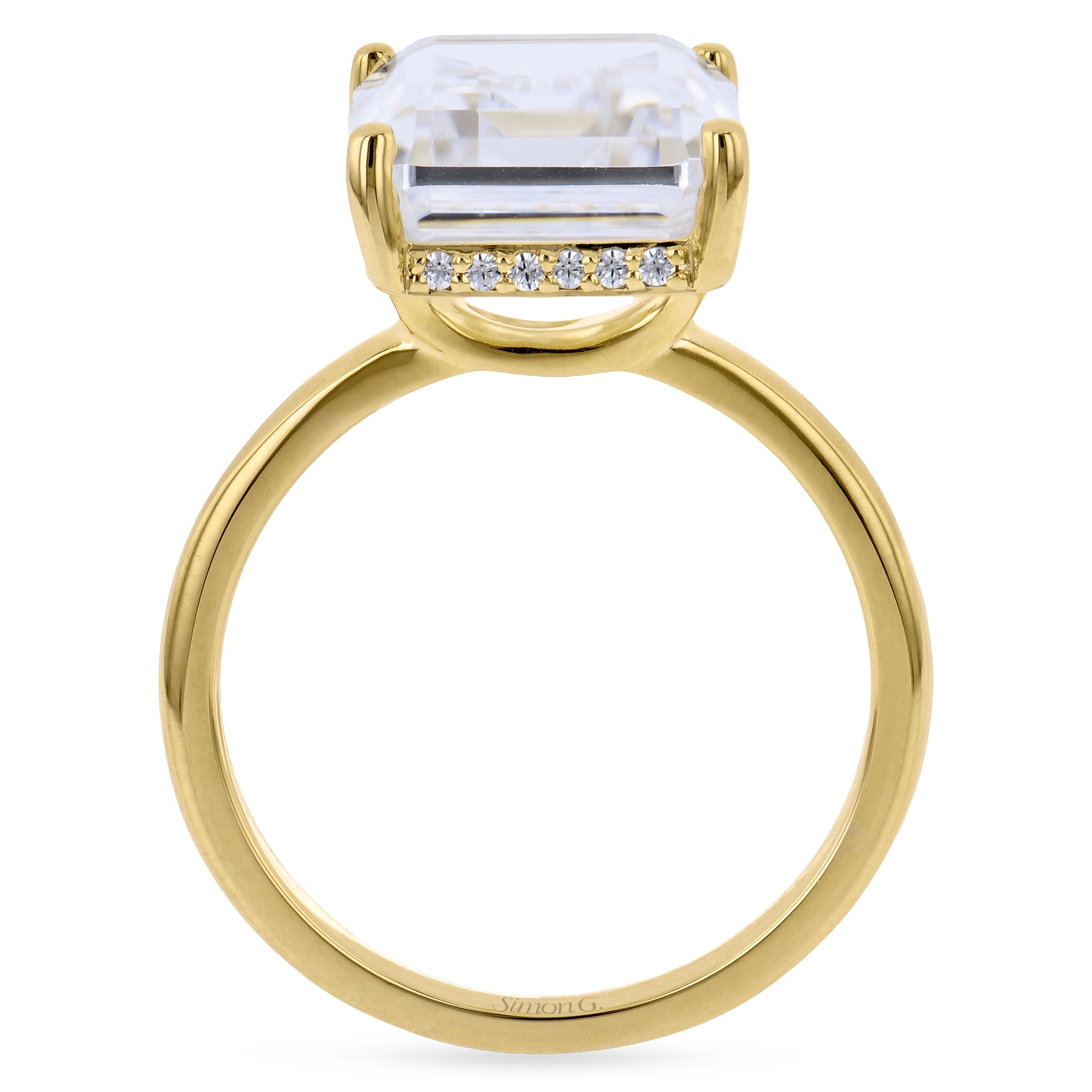 Engagement Ring in 18k Gold with Diamonds - Simon G. Jewelry