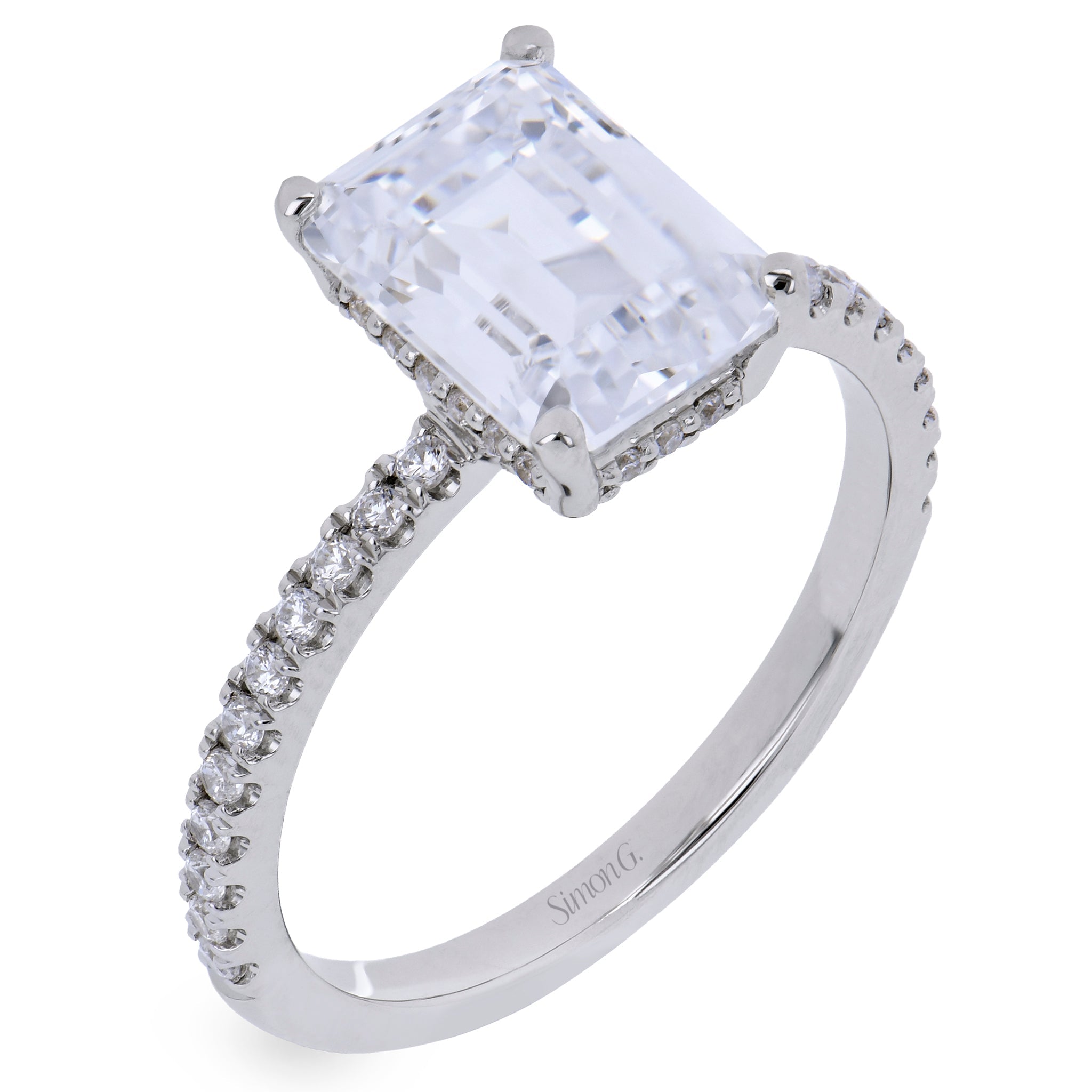 Engagement Ring in 18k Gold with Diamonds - Simon G. Jewelry