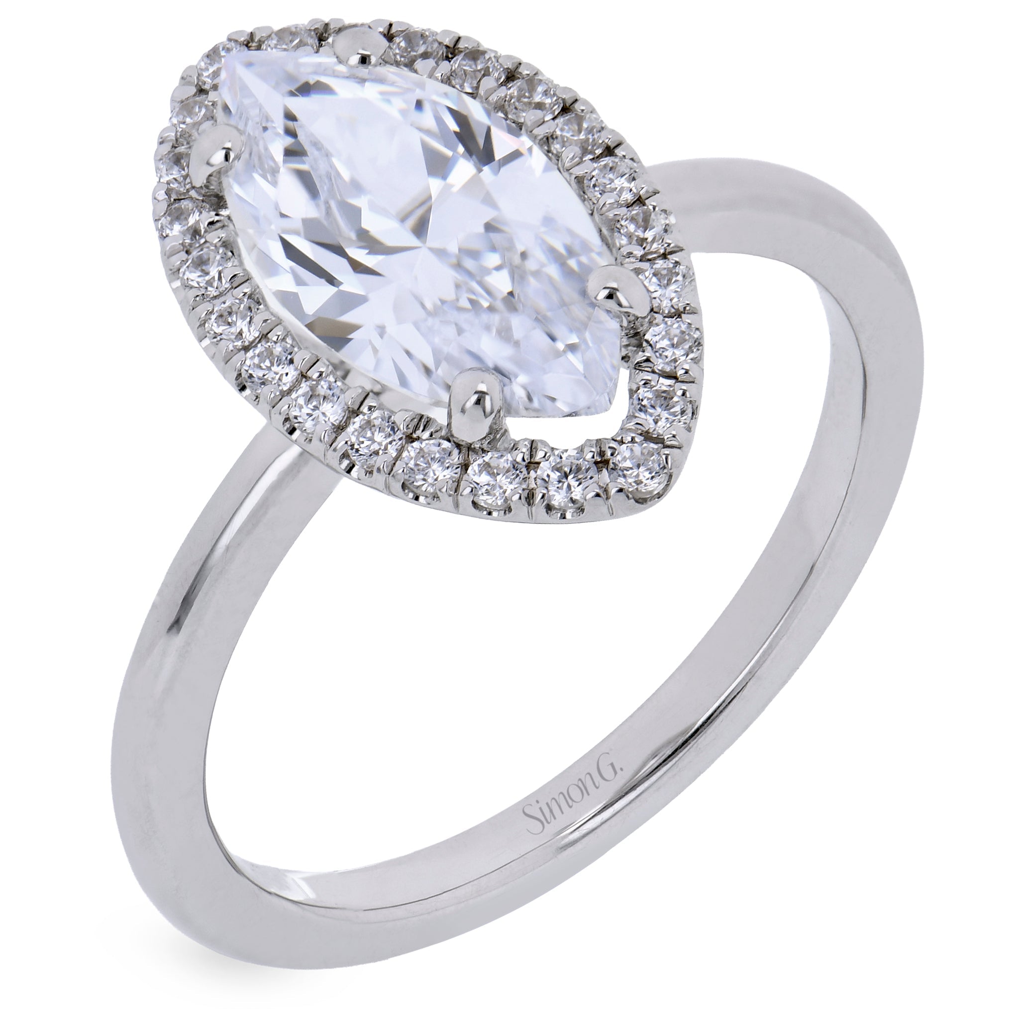 Engagement Ring in 18k Gold with Diamonds - Simon G. Jewelry