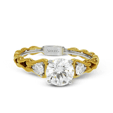 Engagement Ring in 18k Gold with Diamonds - Simon G. Jewelry