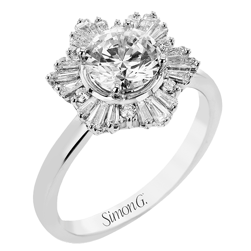 Engagement Ring in 18k Gold with Diamonds - Simon G. Jewelry