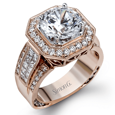 Engagement Ring in 18k Gold with Diamonds - Simon G. Jewelry
