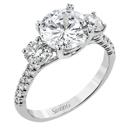 Engagement Ring in 18k Gold with Diamonds - Simon G. Jewelry