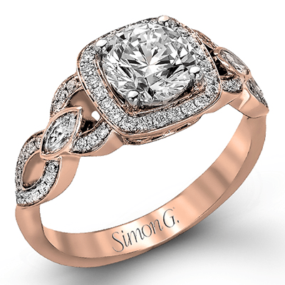 Engagement Ring in 18k Gold with Diamonds - Simon G. Jewelry