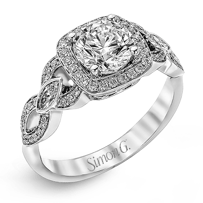 Engagement Ring in 18k Gold with Diamonds - Simon G. Jewelry