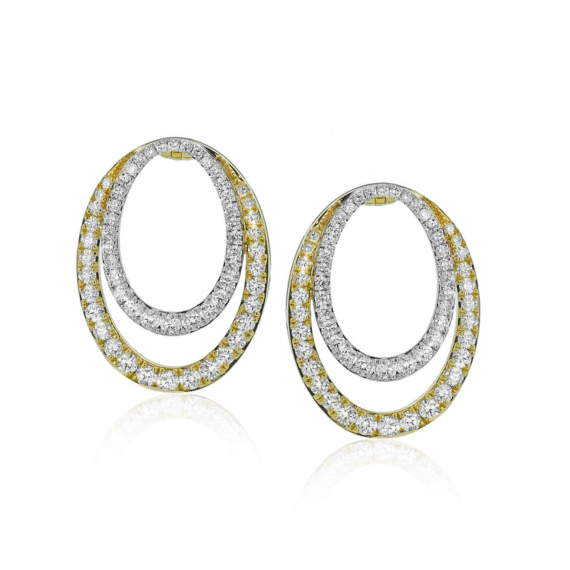 Evolve Three - in - One Earrings in 18k Gold with Diamonds - Simon G. Jewelry