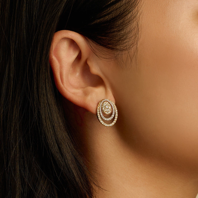 Evolve Three - in - One Earrings in 18k Gold with Diamonds - Simon G. Jewelry