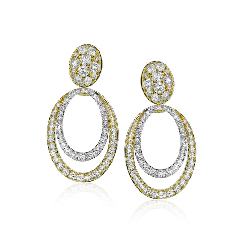Evolve Three - in - One Earrings in 18k Gold with Diamonds - Simon G. Jewelry