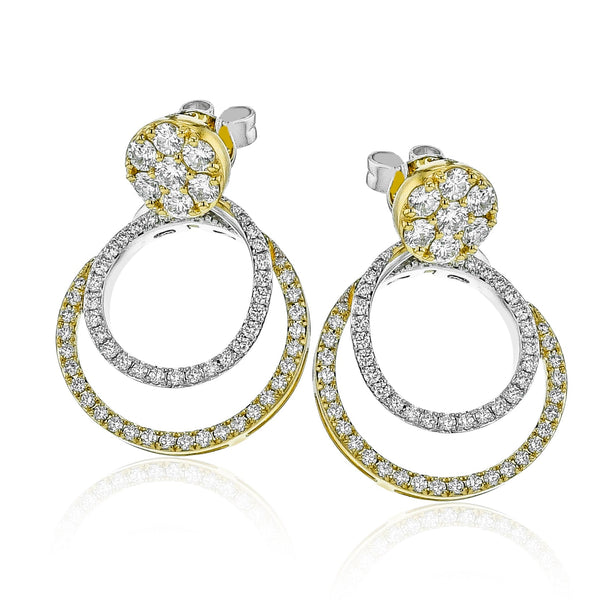 Evolve Three - in - One Earrings in 18k Gold with Diamonds - Simon G. Jewelry