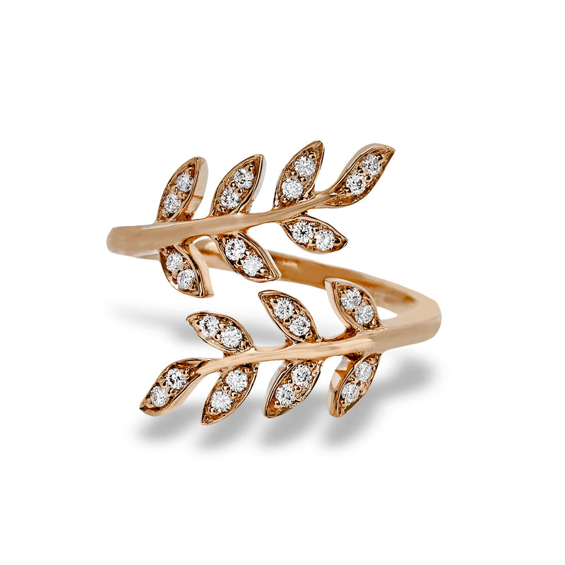 Fallen Leaves Fashion Ring In 18k Gold With Diamonds - Simon G. Jewelry