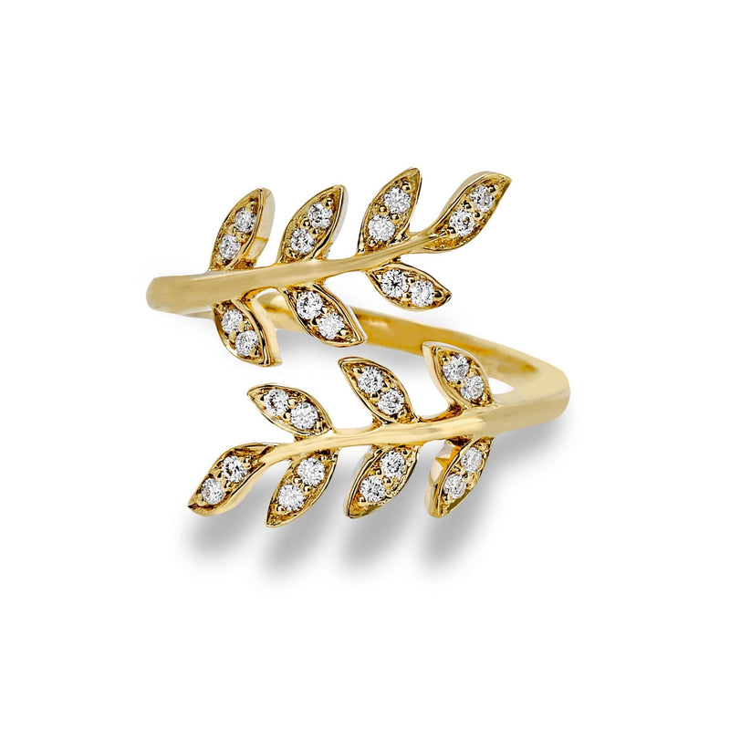 Fallen Leaves Fashion Ring In 18k Gold With Diamonds - Simon G. Jewelry