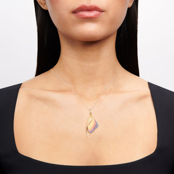 Fallen Leaves Pendant Necklace in 18k Gold with Diamonds - Simon G. Jewelry