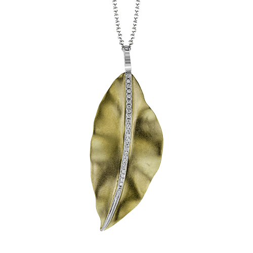 Fallen Leaves Pendant Necklace in 18K Gold with Diamonds - Simon G. Jewelry